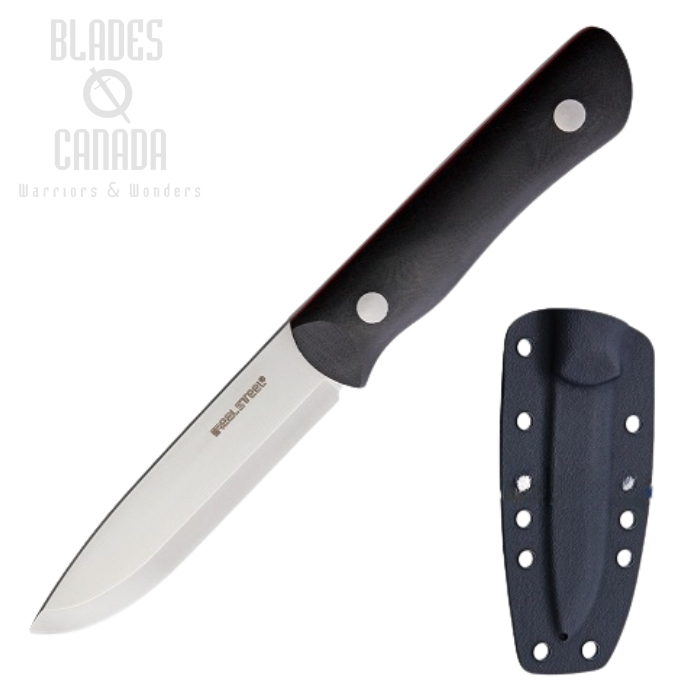Real Steel Bushcraft III Fixed Blade Knife, D2, G10 Black, Kydex Sheath, 3725